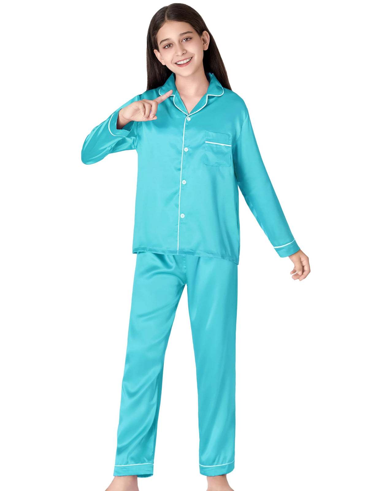 Beezizac girls pajama set - Baby Blue (Long sleeves)