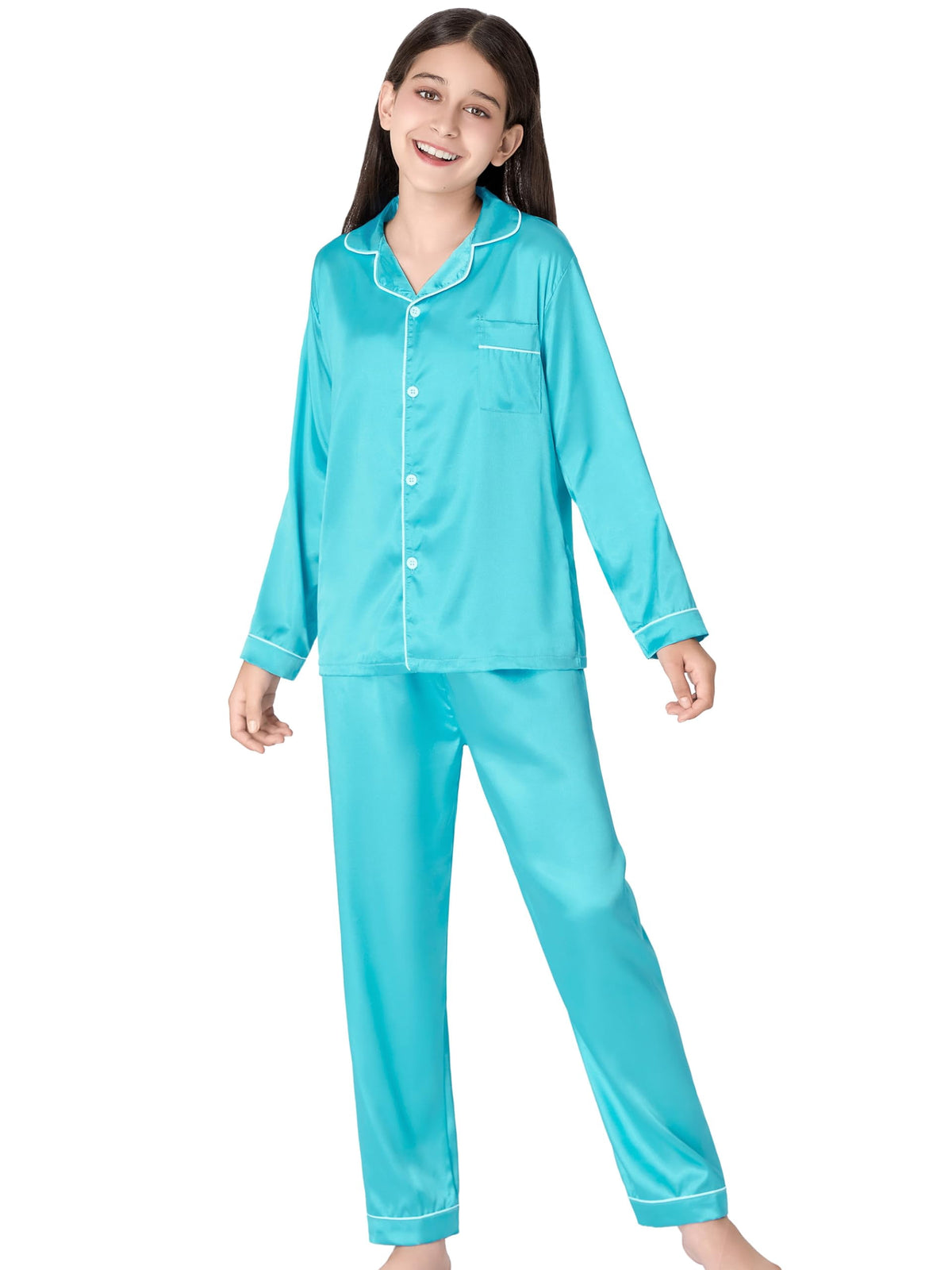 Beezizac girls pajama set - Baby Blue (Long sleeves)