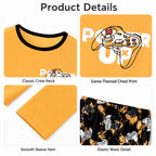 Beezizac boys pajama set — Yellow‑Black Game Controller